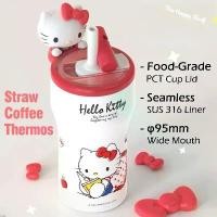 ราคา ☁（กรุงเทพจัดส่งสินค้า）HelloKitty Coffee Thermos Cup กระติกน้ำหลอดดูดกาแฟ เก็บร้อน-เย็น เหมาะสำหรับใช้ในรถยนต์ ผลิตจากสแตน♥ (1735491885945292465)