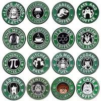ราคา 【ฮอต】 ซีรีส์กาแฟสีเขียว เข็มกลัดเคลือบโลหะ เสื้อผ้าติดกระดุม เข็มกลัดปกเสื้อ สไตล์ “Sad Girls Club” และ “Jurassic Coffee Cat Movies” ของขวัญเครื่องประดับสำหรับเพื่อน (1735442360613635428)