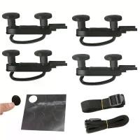 ราคา A set of 4 universal metal U-bolt clamps for roof luggage boxes, including an installation kit with a U-bracket, 8 locking nuts, and 2 mounting straps (1735319052908463723)