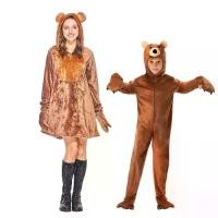 ราคา ❤Ready to send❤Women Cute Bear Costume Adult Halloween Costume Animal Pajamas Parent-Child Outfit Zoo Party Cosplay Costume Festival Stage Show Fancy Dress Up (1735278884625745089)