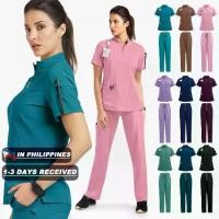 ราคา [XS-XXLMALINA READY STOCK]Surgical Uniforms Woman Scrub Set Medical Nurse Beauty Salon Workwear Clinical Scrubs Top + Pant Spa Doctor Nursing Tunic Suit (1734936584426391093)
