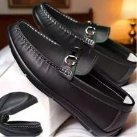 ราคา Men's Loafers New Men's Casual Leather Shoes Fashion Versatile Men's Shoes British Driving White Shoes (1733478941641245815)