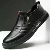 ราคา Men's Leather Shoes High-End Formal Business White Shoes Casual Fashion Trend Loafers Simple Breathable Slip-On Men's Shoes (1733581893068227926)