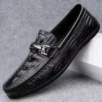 ราคา [Business Casual] New Crocodile Leather Men's Loafers with Soft Soles for Driving, Men's Slip-On Soft Leather Shoes (1735099010151253296)