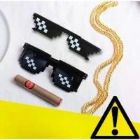 ราคา [พร้อมส่ง] แว่นตากันแดด Mosaic Glassesคอสเพลย์อะนิเมชั่น โมเสค พิกเซล แว่นกันแดด thug life glasses (1735408656202172362)