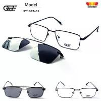 ราคา กรอบแว่นสายตา GEZE Clip-On รุ่น RY1037-C1 เต็มกรอบสีดำ คลิปออนแม่เหล็ก เลนส์กันแดด Polarized (1734945757821174935)