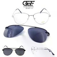 ราคา กรอบแว่นสายตา GEZE Clip-On รุ่น RY1025 - C3 เต็มกรอบสีเงิน คลิปออนแม่เหล็ก เลนส์กันแดด Polarized (1734914701020529940)