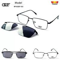 ราคา กรอบแว่นสายตา GEZE Clip-On รุ่น RY1037-C1 เต็มกรอบสีดำ คลิปออนแม่เหล็ก เลนส์กันแดด Polarized ซีโอดี (1735352750295188524)