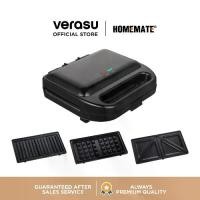 ราคา HOMEMATE เครื่องทำแซนด์วิช เปลี่ยนแบบพิมพ์ได้ Sandwich Maker with Removable Plates HOM-265003 (1733391634607409068)