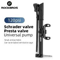 ราคา COD. 【มาถึงใน 3 วัน】ROCKBROS Bike Pump Portable Tire Ball Hand Air Pump Aluminum Alloy 120psi Mini Foot Inflator Bicycle Pump With Schrader and Presta Valve Universal patible Bicycle Accessories (1735