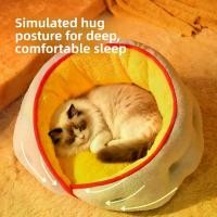ราคา Winter Warm Enclosed Cat Bed Cozy Safe Snuggle Pet Nest for Kittens Small Dogs (1734503990282192083)