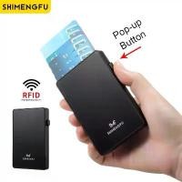 ราคา กระเป๋าสตางค์แฟชั่นสินค้าขายดี กระเป๋าสตางค์พร้อมช่องใส่บัตร RFID แบบ pop-up กดปุ่ม กระเป๋าสตางค์ผู้หญิง เคสบัตรธนาคารโลหะอัจฉริยะ (1734908367735981353)