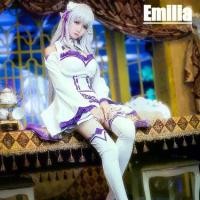ราคา [Ready Stock] Re:Zero - Starting Life in Another World Cosplay Costume Emilia Full Outfit Anime Dovetail Perfect Restore Outfit (1735310324024641087)