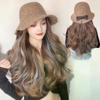 ราคา Long Hair Wig for Women, One-Piece Wig, Fashionable Four Seasons Fisherman Hat, Internet Celebrity Wig, Long Curly Hair, Highlighted Full Head Wig (1733810562692777566)