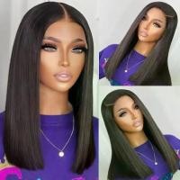 ราคา Lace Front Human Hair Wig Lace Front Long Straight Bob Short Hair Wig Cap (1735056968581416941)
