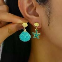 ราคา โบฮีเมียวินเทจฤดูร้อนปลาดาวปลาดาวต่างหูผู้หญิง Simple Star SHELL ต่างหูสตั๊ด Ocean PARTY เครื่องประดับ Ушгди (1734761574653920287)