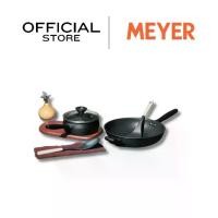ราคา MEYER MIDNIGHT ชุดเครื่องครัว hard-anodize 5 ชิ้น กระทะผัด หม้อด้ามพร้อมฝา มาพร้อมตะหลิวและทัพพีไนล่อน Cookware set with tools (85086-TE12) (1729877294201866809)