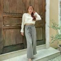 ราคา จัดส่งทันที- ✵SHUUXME Ribbon pant (กางเกงขายาวเอวสูงพร้อมเข็มขัดโบว์)✱ (1734987107586967336)