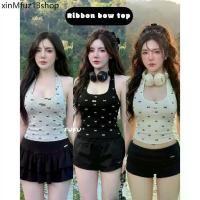 ราคา ♞FUFU | Ribbon bow top เสื้อคล้องคอ เสื้อกล้าม เสื้อสายเดี่ยว❊ (1734352963599762776)