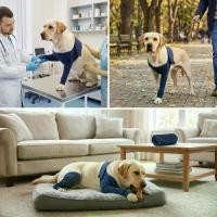 ราคา Cat and Dog Diary ทนทาน ผ้าที่ระบายอากาศได้ดี ปลอกพยุงขาสำหรับสุนัข เสื้อผ้าที่สวมใส่ได้อย่างยืดหยุ่น ทรงยืดหยุ่น อุปกรณ์ป้องกันขาสุนัข เนื้อสัมผัสนุ่ม ซักล้างได้ ผ้าคลุมแผลสำหรั (1735345708319475036)