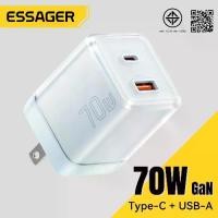 ราคา Essager 70W Pps Gan Fast Charger Type C USB Adapter for Charging Mobile Phones and puters. (1734847027318523430)