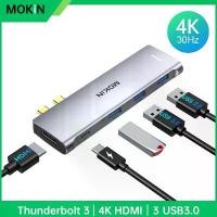 ราคา MOKiN 5‑in‑2 Hub/Adapter แบบ USB‑C (Type‑C) สู่ HDMI 4K@30Hz พร้อมพอร์ต Thunderbolt 3 สำหรับ MacBook Pro/Air รุ่น M1 และ Mac mini มาพร้อมพอร์ต USB 3.0 x3 ความเร็ว 5 Gbps ฟังก์ชันเป็นสถานีเชื่อมต่อ (17