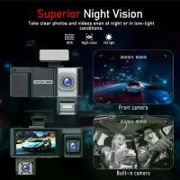 ราคา 4-Channel 360° View, 1080P Front & Rear , Left & Right Cameras, Infrared Night Vision, LED Display, Physical Buttons, Rechargeable Battery, Power Adapter (1735181663925994524)