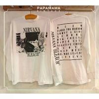 ราคา NIRVANA BLEACH LONG SLEEVE แขนยา เสื้อวง เสื้อทัวร์ เนอร์วาน่า PAPAMAMA VINTAGE (1735078012042053333)
