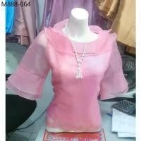 ราคา เสื้อผู้ใหญ่ เสื้อออกงานบุญ ชุดไทยประยุกต์ ผ้าไหมแก้ว Size M-3XL (อก 36"-44") Thai (1735307304263582740)