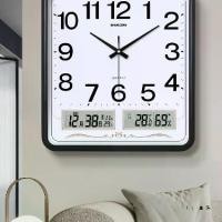 ราคา Home square wall clock, living room clock, modern wall-mounted clock, simple and stylish electronic calendar wall clock, quartz clock (1734929870753334801)