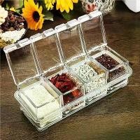 ราคา กล่องใส่เครื่องปรุงแบบใส PS แบบรวม 4 ช่อง กล่องใส่เครื่องปรุง อุปกรณ์ครัว Gadget ครัว กล่องใส่เครื่องปรุง (1732320491282860486)