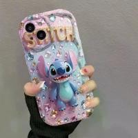 ราคา Disney Stitch the adorable Disney character surrounded by sparkling gems phone case, suitable for iPhone 17/16/15/14/13/12/11/8/7/6/XS/XR/X Plus Pro Max, Gadget Accessory, Device (1733576037195024186)