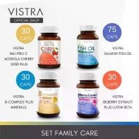 ราคา [Set Family Care] VISTRA IMU-PRO C ACEROLA CHERRY 2000 PLUS (30 เม็ด)+ VISTRA SALMON FISH OIL CAPSULE 1000MG (75 เม็ด) + VISTRA B COMPLEX PLUS MINERALS (30 เม็ด) + VISTRA BILBERR (1729573259514317524)