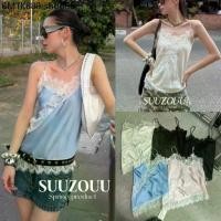 ราคา ❤ SU616 เสื้อสายเดี่ยว ผ้าซาติน แต่งผ้าลูกไม้เฉียง งานฮิตตลอดกาล ผ้าดี ทรงสวย แฟชั่นเกาหลี TAG MM fish ✈ (1734915341500318893)