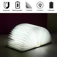 ราคา 【JIJO】 3D Wooden Foldable LED Book Night Light 3 / 5 Lighting Colors 5V USB Rechargeable Magnetic Desk Table Lamp Bedroom Bedside Decor (1735282108812002751)