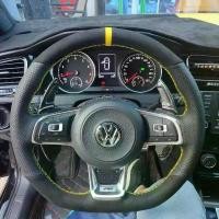 ราคา ปลอกหุ้มพวงมาลัยรถยนต์ หนังแท้ถัก สำหรับ Volkswagen VW Golf R MK7 Golf 7 GTI VW Polo Scirocco รุ่นปี 2014/2016 งาน DIY อุปกรณ์ตกแต่งภายในรถยนต์ (1734990055396967433)