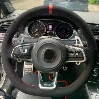 ราคา WCaRFun ผ้าคลุมพวงมาลัยรถสีหนังดำแบบสั่งทำ สำหรับ Volkswagen Golf 7 GTI, Golf R MK7, VW Polo GTI, Scirocco ปี 2015–2016 [HOT PPLCD] (1735222754368324895)