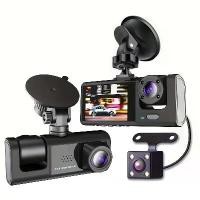 ราคา กล้องติดหน้ารถหน้าจอ Hd 2.0 3เลนส์,กล้องติดรถยนต์ความคมชัดระดับ Hd ความละเอียด1080P Dvr Dash Cam (1735280804227287005)