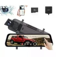 ราคา กล้องกระจกมองหลัง DVR รถยนต์, 10 นิ้ว, กล้องกระจก Dash 2.5K, พร้อม WiFi และ GPS, การ์ด 32GB ฟรี, กล้องกระจกมองหน้าและหลัง, กล้องสำรอง 1080P, [COD] (1732000997016044605)
