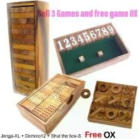 ราคา Best Seller SET06-A ตึกถล่ม-XL+โดมิโน่12จุด+ปิดกล่อง-S แถมฟรี OX (Stack Wooden Tower-XL+Domino12+Shut the box-S Free OX) (1735526642335712362)