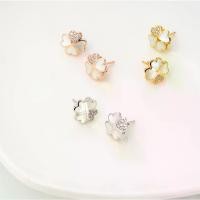ราคา Ar-Kang Collection** Ake1554 Sterling Silver Clover Leaf Earrings Decorated with White Mop (Silver92.5%) (1735520570802538348)
