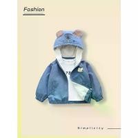 ราคา Girls' Cute Cartoon Bear Face Hooded Jacket - Soft Spring/Fall Coat with Heart & Paw Print Design, Long Sleeve Zip-Up Windbreaker for Casual Playdates & Outdoor, Spring Fall Oute (1734283325570385817)