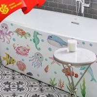 ราคา Cartoon Ocean World Wall Stickers Self Adhesive Waterproof Removable for Bathroom Bathtub Kids Room Wall Decor New Arrival Home Wallpaper (1735126473881388536)