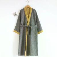 ราคา เสื้อคลุมอาบน้ำผู้ชาย ผ้าฝ้ายแท้ Jacquard ผ้ากอซสองชั้น สไตล์กิโมโนญี่ปุ่น เสื้อคลุมอาบน้ำ ชุดนอน เสื้อคลุม ชุดอยู่บ้าน เสื้อคลุมชุดนอนชิ้นเดียว ปี 2025 (1732639045550900225)