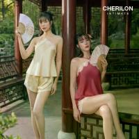 ราคา CHERILON Eternal Fortune เชอรีล่อน ชุดนอน ชุดนอนซาติน สายเดี่ยว + กางเกงขาสั้น ลูกไม้ดอกโบตั๋น ปรับสายได้ CIN-EFNI01 (1734825229155009967)