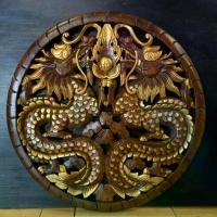 ราคา CODแผ่นไม้แกะสลัก ลายมังกรคู่ งานฝีมือ ไม้สักแท้ ขนาด 60 ซม. แผ่นหนา Teak Wood Carving For Decoration 60cm.TikTok (1734813594204734915)