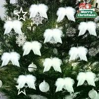 ราคา ชุด 10 ชิ้น ตกแต่งปีกนางฟ้าสีขาว ตกแต่งต้นคริสต์มาส งานฝีมือ DIY ตกแต่งบ้านสำหรับฤดูหนาว ปีกนางฟ้าที่หรูหรา (1735283053436831666)
