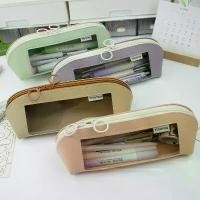 ราคา กล่องดินสอหนังเปลือกใหม่ กล่องเครื่องเขียนความจุขนาดใหญ่ ความสวยงามสูง กระเป๋าเก็บเครื่องเขียนเฉพาะกล่องดินสอหน้าต่างโปร่งใส กระเป๋า ดินสอ muji (1733047787462821640)