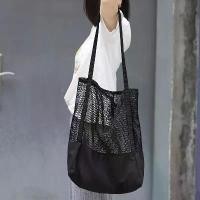 ราคา กระเป๋าสะพายไหล่เดี่ยวแบบโปร่งลายฉลุทันสมัย, กระเป๋าถือผ้าแคนวาสตาข่ายอินเทรนด์, กระเป๋าช้อปปิ้งชายหาดขนาดใหญ่สำหรับผู้หญิง กระเป๋า กระดาษ (1734549510254266353)