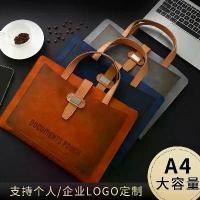 ราคา A4 กระเป๋าใส่แฟ้ม หนัง แบบพกพา กระเป๋าแฟ้ม แฟ้ม กระเป๋า ธุรกิจ สำนักงาน ความจุขนาดใหญ่ โลโก้ที่พิมพ์ได้แบบกำหนดเอง (1730904146616749007)